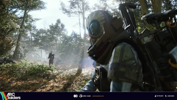 Arc Raiders gameplay in forest biome — raiders exploring hostile terrain
