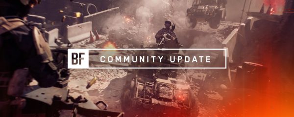Battlefield 6 XP Update — Community Update featuring intense combat scenes with soldiers and vehicles under fire.